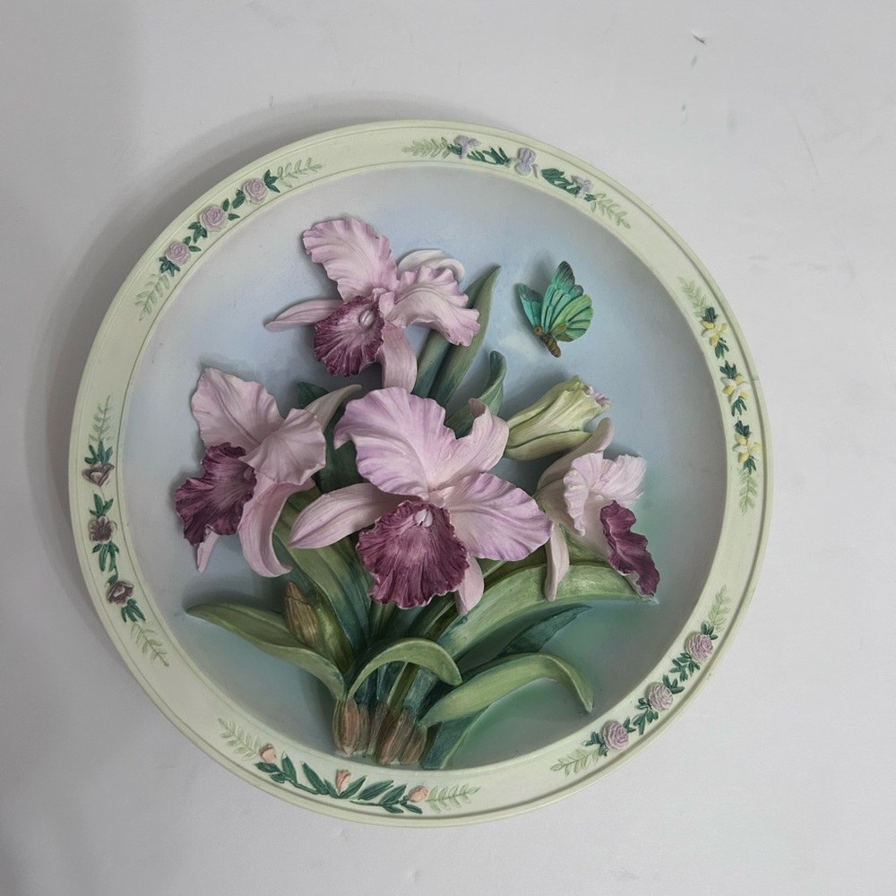 Lena Liu Orchid Garden Floral Vintage Collection Beautiful Garden Hand Painted